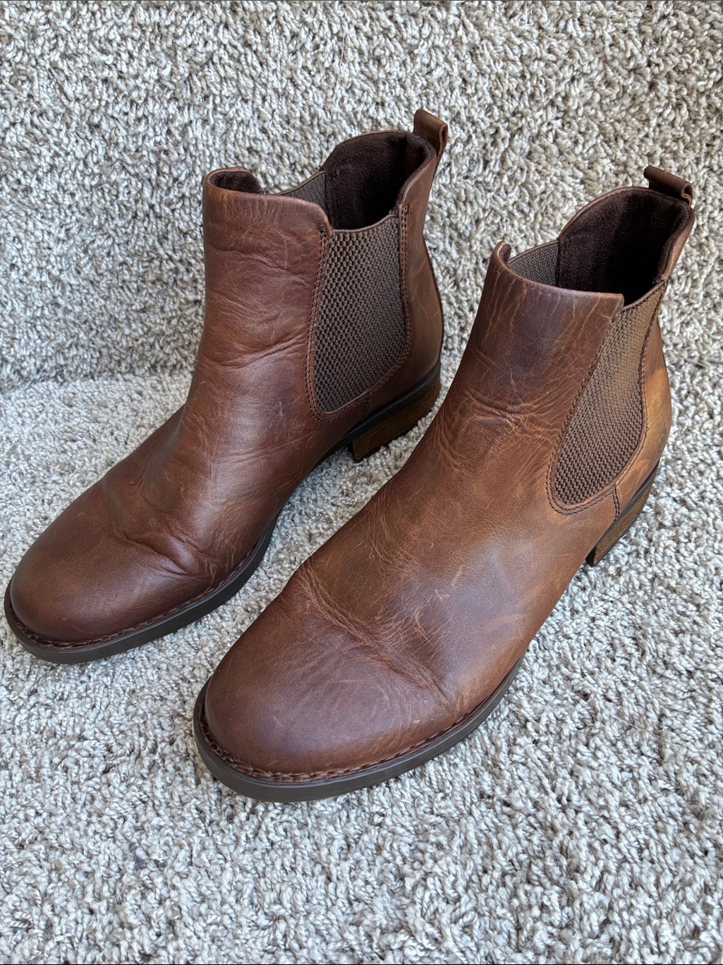 Born Women’s Brenta Ii Brown Distressed Leather Chelsea Boots Size 9.5